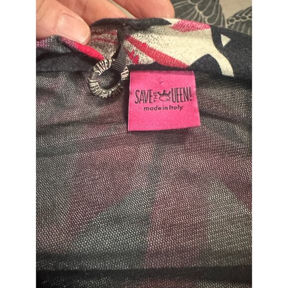 Save the Queen! Italy One-Shoulder Art Print Dress w/ Detachable Sleeve – Size S - Picture 6 of 7